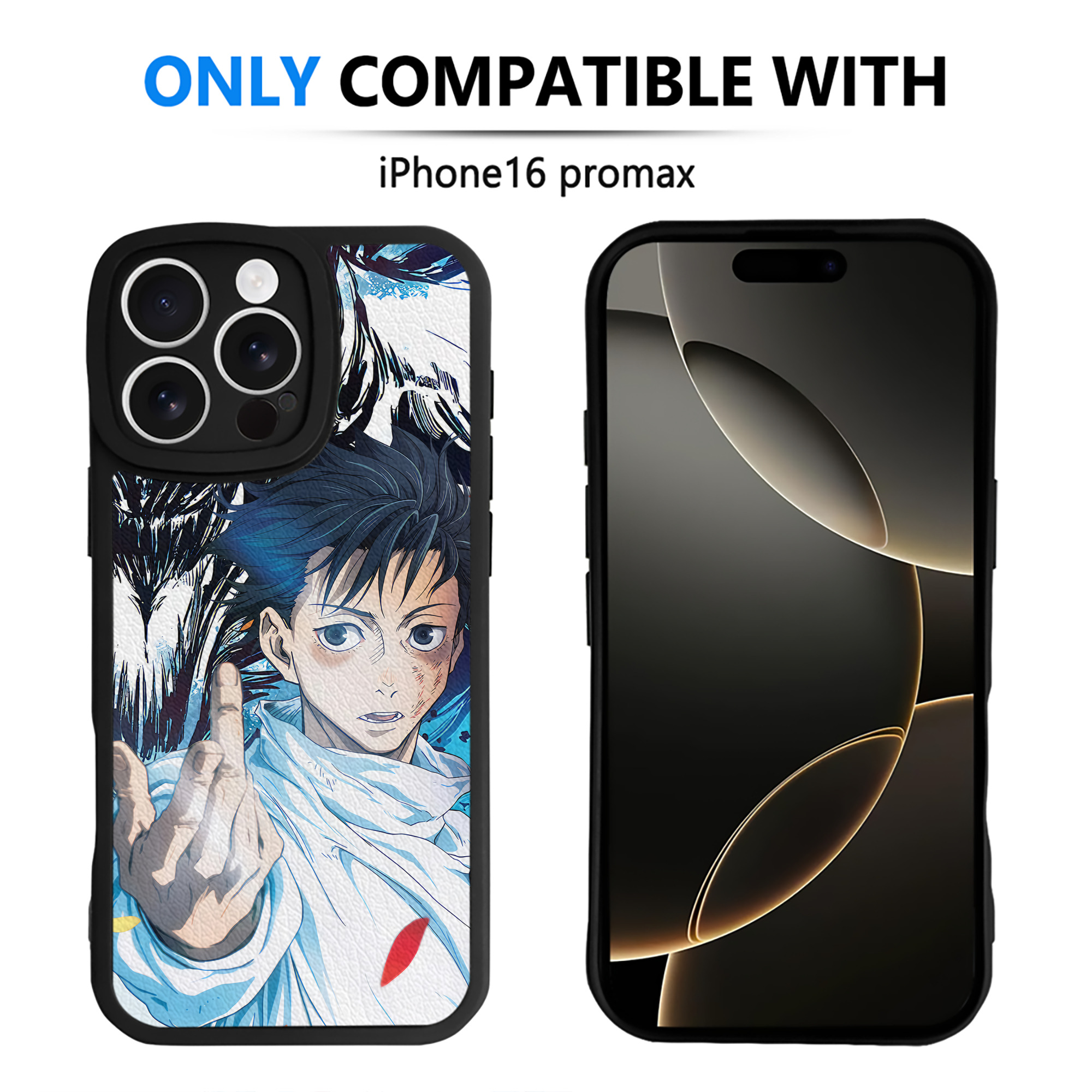 （画像用） 呪術廻戦 Jujutsu Kaisen 【iPhone 16シリーズ対応】シリコンスマホケース（レザー調） 材質：シリコン